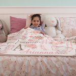 Personalizado floral lindo elefante niña manta con nombre de Navidad cumpleaños Baby Shower regalo para bebé niño familia