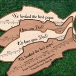 Personalized Fish Shaped Basswood Ruler with Text Fishing Supplies Funny Father's Day Birthday Gift for Dad