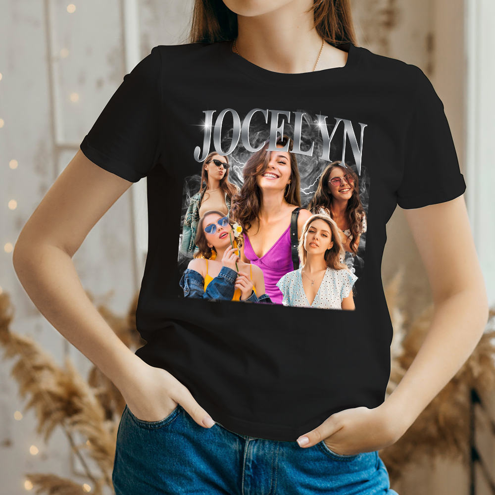 T-Shirt Sweatshirt Personnalisé avec Photos Texte Nom Vêtement de Style Vintage Cadeau Amitié Anniversaire pour Ami Famille
