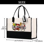 Gepersonaliseerde appelkrijt grote boodschappentas met tekst Verjaardagscadeau voor leraren