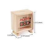 Personalized I Hit The Jackpot With You Wooden Clear Piggy Money Box with Name and Initial Birthday Anniversary Gift for Couple