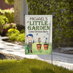 Gepersonaliseerde Geboortebloem Tekenfiguur Tuinvlag met 1-8 Namen Tuindecoratie Moederdag Vaderdag Cadeau voor Mama Papa