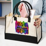 Gepersonaliseerde appelkrijt grote boodschappentas met tekst Verjaardagscadeau voor leraren