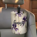 Personalised Birth Flower Portable Hanging Car Trash Can with Name Car Accessory Birthday Gift for Family Car Owner