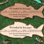 Personalized Fish Shaped Basswood Ruler with Text Fishing Supplies Funny Father's Day Birthday Gift for Dad