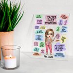 Gepersonaliseerde Dagelijkse Affirmaties Cartoon Leraar Karakter Rechthoek Acryl Plaquette met Naam Teacher's Day Waardering Verjaardagscadeau voor leraar