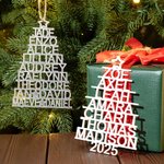 Personalized Acrylic Family Tree Ornament with 1-12 3D Names Tree Decor Christmas Gift For Family Friends