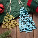 Personalized Acrylic Family Tree Ornament with 1-12 3D Names Tree Decor Christmas Gift For Family Friends
