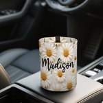Personalised Birth Flower Portable Hanging Car Trash Can with Name Car Accessory Birthday Gift for Family Car Owner