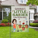 Gepersonaliseerde Geboortebloem Tekenfiguur Tuinvlag met 1-8 Namen Tuindecoratie Moederdag Vaderdag Cadeau voor Mama Papa