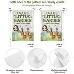 Gepersonaliseerde Geboortebloem Tekenfiguur Tuinvlag met 1-8 Namen Tuindecoratie Moederdag Vaderdag Cadeau voor Mama Papa