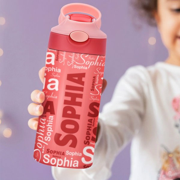 Custom Colour Name Tumbler for Kids | 12oz Leakproof Sippy Cup with Straw | Toddler & Preschool Back to School Gift