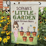 Gepersonaliseerde Geboortebloem Tekenfiguur Tuinvlag met 1-8 Namen Tuindecoratie Moederdag Vaderdag Cadeau voor Mama Papa