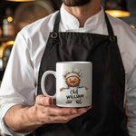Personalized Cute Cartoon Chef Character Ceramic Mug with Name Cooking Affirmation Birthday Gift for Chef Cooking Lovers