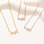 Personalized Dainty Zircon Constellation Zodiac Sterling Silver Necklace Astronomy Jewelry Birthday Mother's Day Gift for Women