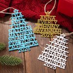 Personalized Acrylic Family Tree Ornament with 1-12 3D Names Tree Decor Christmas Gift For Family Friends