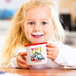Taza esmaltada personalizada con unicornio de fantasía nombre e inicial de 355 ml regalo de cumpleaños y regreso a la escuela para niños