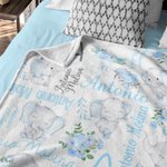 Personalizado floral lindo elefante niña manta con nombre de Navidad cumpleaños Baby Shower regalo para bebé niño familia