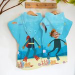 Toalla de playa con capucha personalizada con foto de cara personaje de dibujos animados de buceo regalo de vacaciones en la piscina para niños