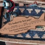 Personalized Fish Shaped Basswood Ruler with Text Fishing Supplies Funny Father's Day Birthday Gift for Dad