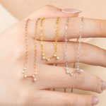 Personalized Dainty Zircon Constellation Zodiac Sterling Silver Necklace Astronomy Jewelry Birthday Mother's Day Gift for Women