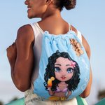 Personalisiertes Geburtsblume Cartoon Charakter Strandtuch mit Namen 2 in 1 Turnbeutel Party Reise Geburtstag Geschenk für Familie Freunde