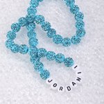 Personalisierte funkelnden Strass Disco Ball Brief Perlen Halskette Sport Baseball Tropfen Zubehör Geburtstag Team Girt für Baseball-Liebhaber Spieler