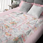 Personalizado floral lindo elefante niña manta con nombre de Navidad cumpleaños Baby Shower regalo para bebé niño familia