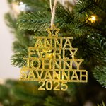 Personalized Acrylic Family Tree Ornament with 1-12 3D Names Tree Decor Christmas Gift For Family Friends