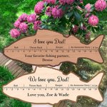 Personalized Fish Shaped Basswood Ruler with Text Fishing Supplies Funny Father's Day Birthday Gift for Dad