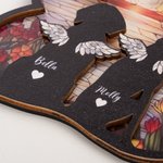 Personalized Dog Silhouette Paw Shape Window Hanging Suncatcher Christmas Ornament with Names Sympathy Memorial Remembrance Gift for Dog Lovers