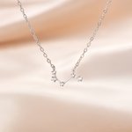 Personalized Dainty Zircon Constellation Zodiac Sterling Silver Necklace Astronomy Jewelry Birthday Mother's Day Gift for Women