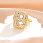 Personalized Bubble Initial Ring with Zircon Cute Jewelry Mother's Day Anniversary Birthday Gift for Women