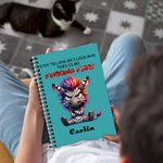 Personalizado Divertido León Cebra Gruñón Animales A5 Cuaderno de Espiral con Nombre Grabación Accesorios Regalo de Cumpleaños para Niños Familia Amigos