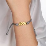 Personalized 1-6 Paws Minimalist Adjustable Waxed Rope Bracelet with Engraved Name Women Jewelry Birthday Memorial Gift for Pet Owners Lovers