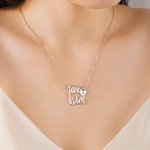 Henkilökohtainen Sydän Paw Print Infinity riipus kaulakoru Double nimet Dainty korut syntymäpäivä vuosipäivä lahja naisille pari