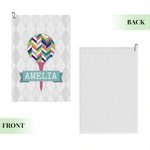 Personalized Colorful Golf Tee Super Absorbent Waffle Towel with Name and Hanging Clip Golf Accessories Gift for Women Golf Players