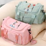 Henkilökohtainen sarjakuva luistelu tyttö syntymä kukka Multi-kammio nimi Travel laukku olkahihna Travel tarvikkeet syntymäpäivä lahja naisille tytöille