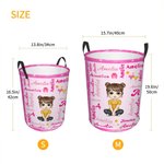 Personalized Cartoon Character Word Cloud Waterproof Laundry Storage Basket with Name and Handle Home Decor Birthday Gift for Kids