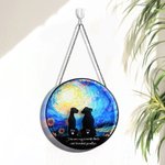 Personalisierte Hund Silhouette Glasmalerei Suncatcher Ornament Home Decor Hund Verlust Memorial Geschenk für Hundeliebhaber