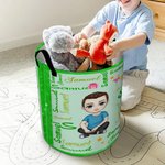 Personalized Cartoon Character Word Cloud Waterproof Laundry Storage Basket with Name and Handle Home Decor Birthday Gift for Kids