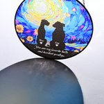 Personalisierte Hund Silhouette Glasmalerei Suncatcher Ornament Home Decor Hund Verlust Memorial Geschenk für Hundeliebhaber
