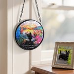 Personalisierte Hund Silhouette Glasmalerei Suncatcher Ornament Home Decor Hund Verlust Memorial Geschenk für Hundeliebhaber