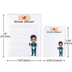Personalized Love Band-Aid Cartoon Character Notepad with Name Stationery Supplies Nurses Day Birthday Gift for Nurses Doctors