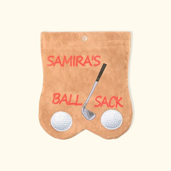 Personalised Funny Flannel Golf Ball Bag Sack with Custom Name Funny Golf Gift for Golf Lovers Men Father Husband