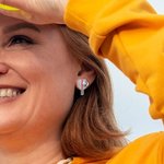 Personalised Birthstone Pink Blue Striped Pickleball Paddle Enamel Stud Earrings Dainty Jewellery Birthday Sports Game Day Gift for Women