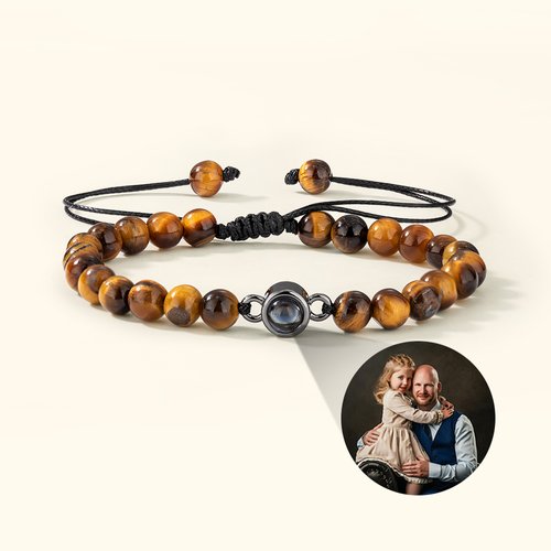 Bracelet En Cuir Tressé Personnalisé Pour Papa - Longueur 21 Cm, Fermoir Magnétique - Cadeau Fête Des Pères, Noël, Anniversaire
