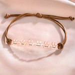 Personalized 1-6 Paws Minimalist Adjustable Waxed Rope Bracelet with Engraved Name Women Jewelry Birthday Memorial Gift for Pet Owners Lovers
