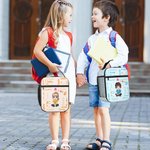 Henkilökohtainen sarjakuvahahmo Initial eristetty lounas laukku nimi Portable Camping Essentials takaisin kouluun syntymäpäivälahja pojille tytöille