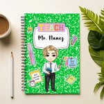 Personalized Best Teacher Ever Cartoon Character Teacher A5 Notebook with Name Teacher's Day Appreciation Gift for Teacher